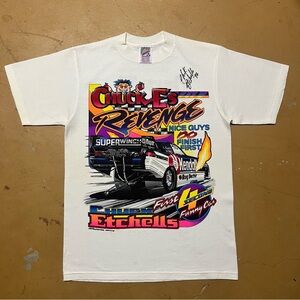 Vintage Chuck Etchells Racing T-Shirt Jerzees Medium Autographed 1996